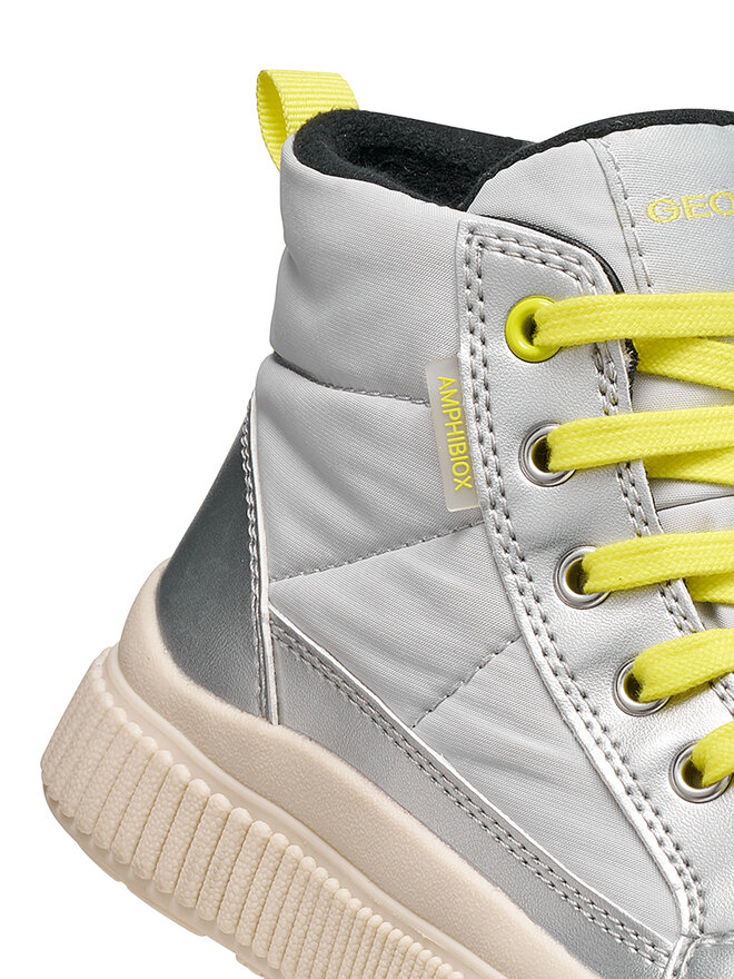 Geox Schnürschuhe Geox J Laquinny Girl B Abx J661JA 0NFFU C0598 S Silberfarben