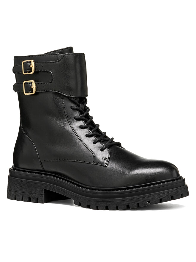 Geox Schnürschuhe Geox D Iridea D66HRE 00043 C9999 Schwarz