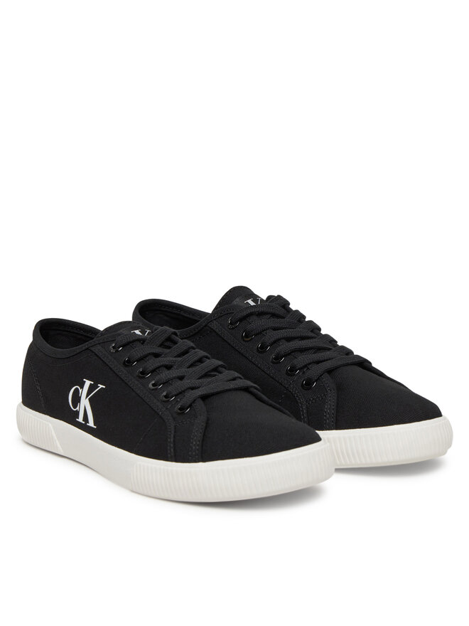 Calvin Klein Jeans Sneakers aus Stoff Calvin Klein Jeans Ess Vulc Low Cv Mg Wn YW0YW01762 Schwarz