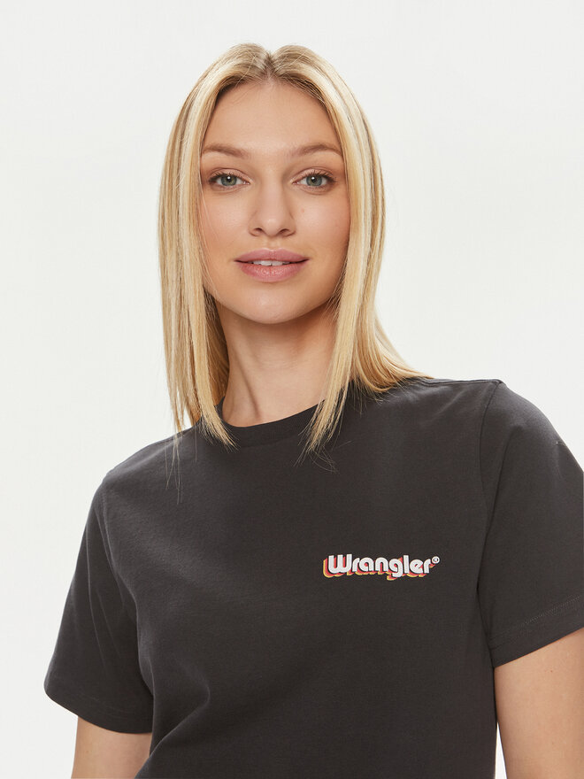 Wrangler Wrangler Póló 112350315 Fekete Regular Fit