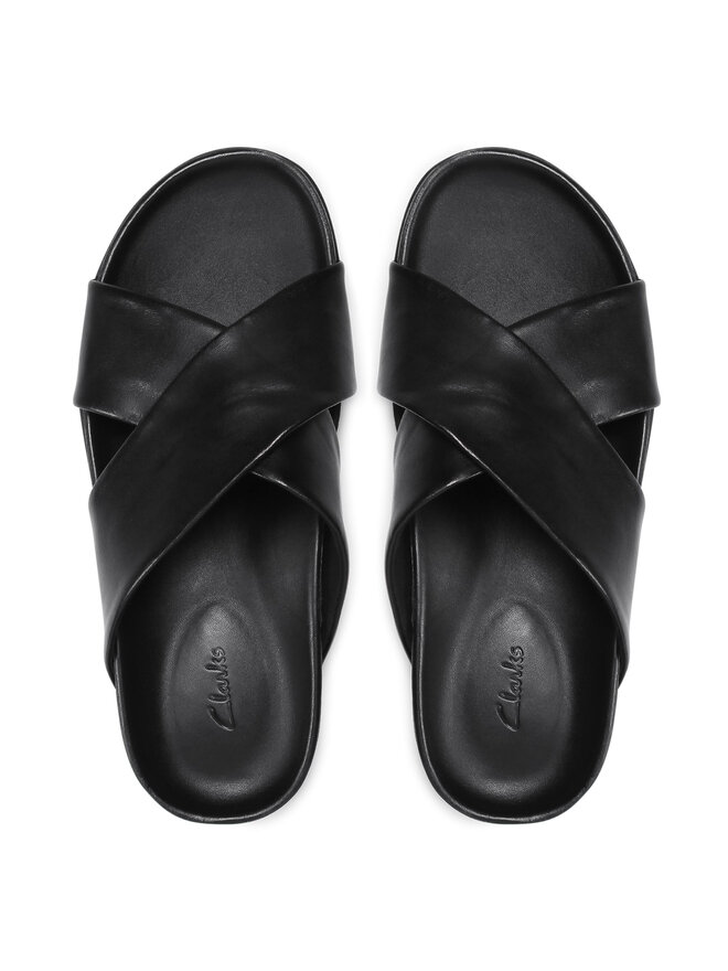 Clarks Шльопанці Clarks Sunder Cross 261479787 Чорний