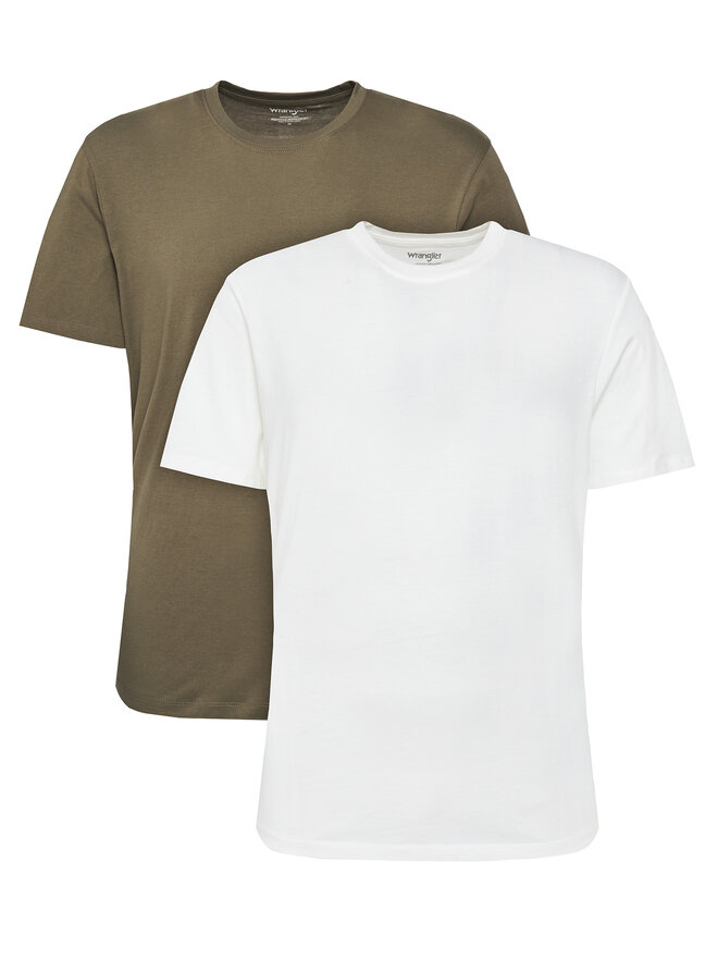 Wrangler Wrangler 2er-Set T-Shirts 112321466 Grün Regular Fit