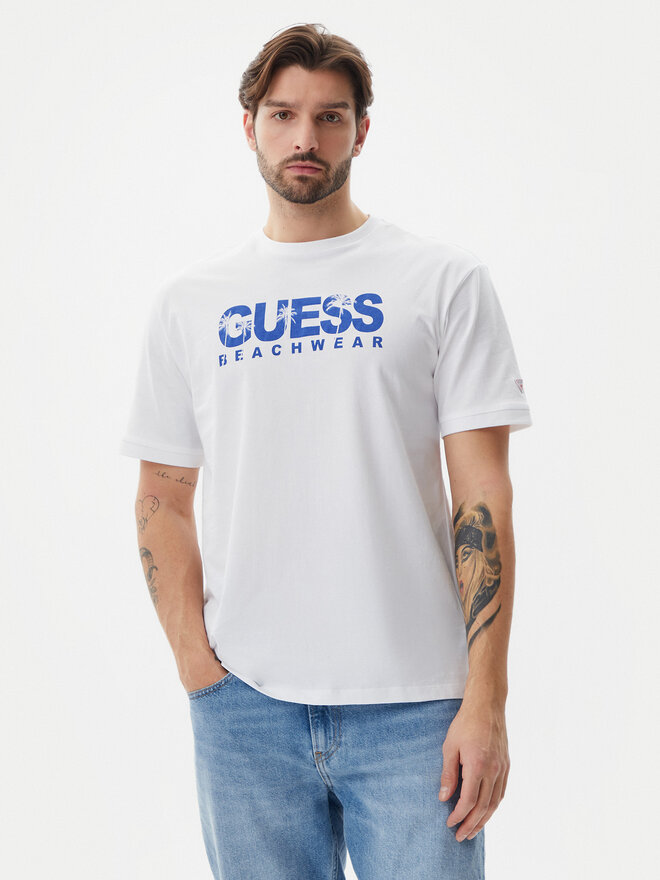 Guess Guess Marškinėliai F5GI11 I3Z14 Balta Oversize