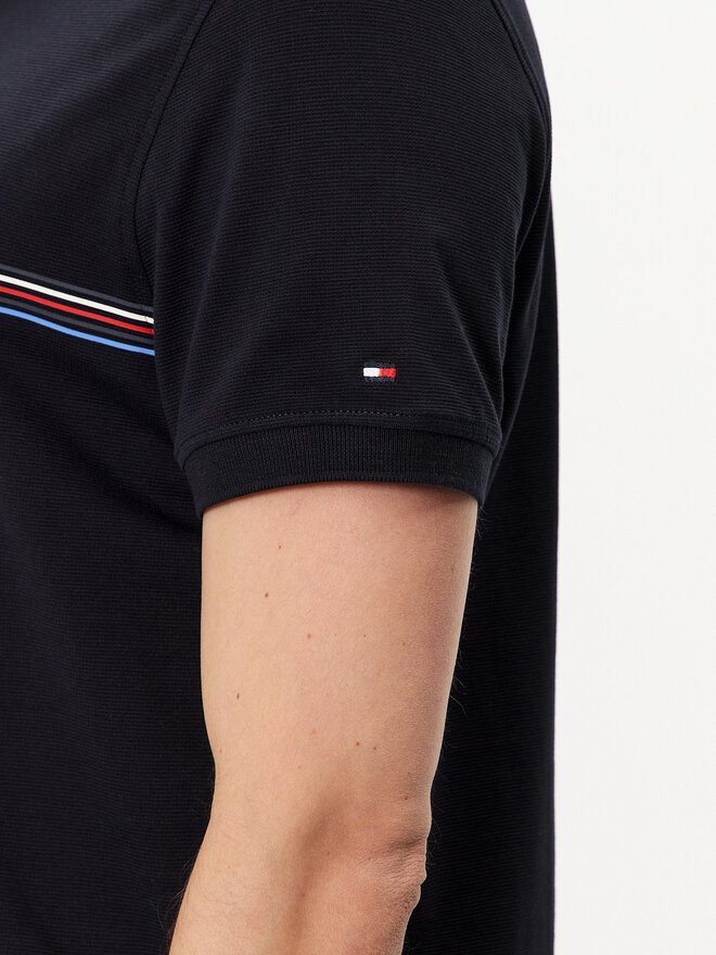 Tommy Hilfiger Tommy Hilfiger Polo marškinėliai Stripe Chest MW0MW34769 Tamsiai mėlyna Regular Fit