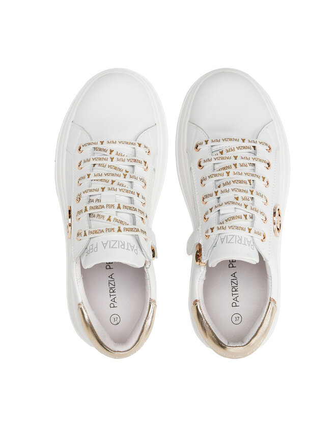 Scarpe Da Ginnastica Patrizia Pepe Per Ragazze - Pelle Vitello Elegante Bianco E Nero - Foto 9