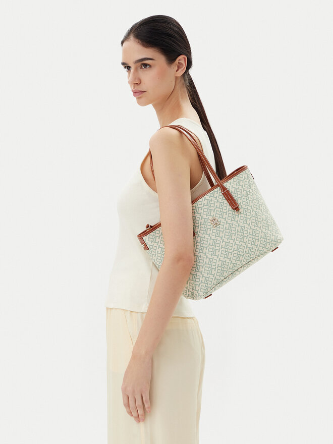 Tommy Hilfiger Bolso Tommy Hilfiger Th Monoplay Leather Mini Tote AW0AW17415 Verde