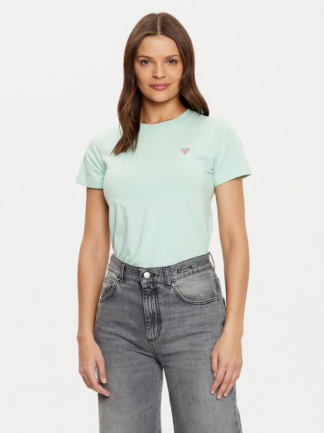 Guess Jeans Guess Jeans Marškinėliai W4YI10 J1314 Žalia Regular Fit