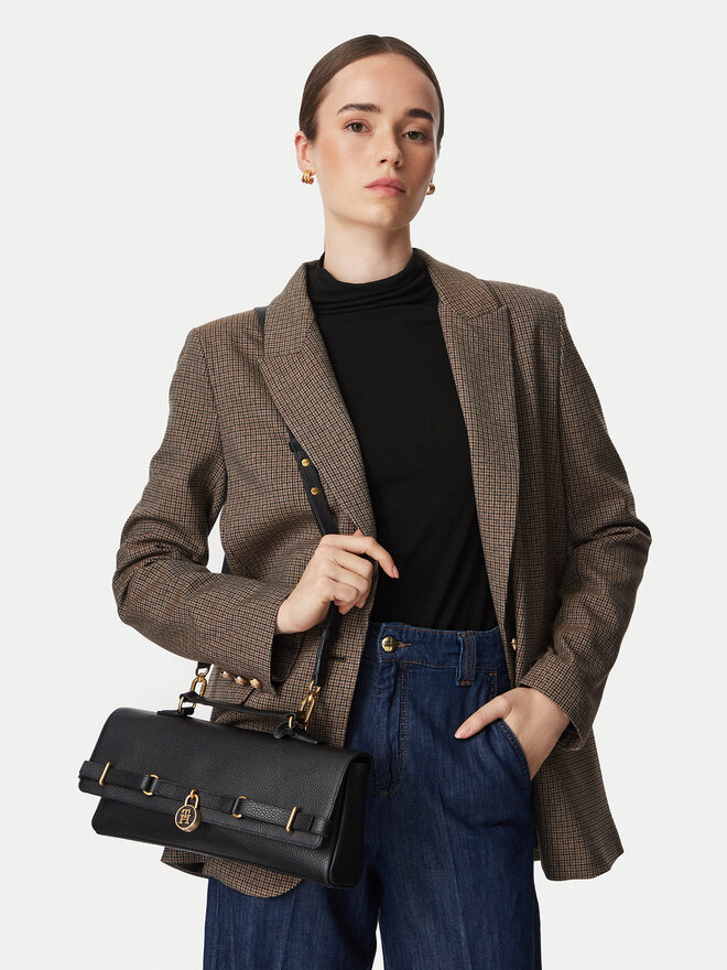 Tommy Hilfiger Handtasche Tommy Hilfiger American Icon Clutch AW0AW19214 Schwarz