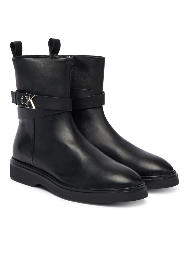 Calvin Klein Stiefeletten Calvin Klein Ankle Boot W/ Metal Logo HW0HW02663 Schwarz