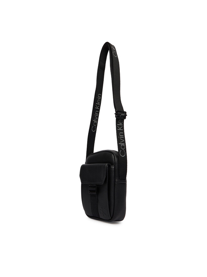 Calvin Klein Umhängetasche Calvin Klein Webbing Strap Slim Reporter LV04D3281G Schwarz