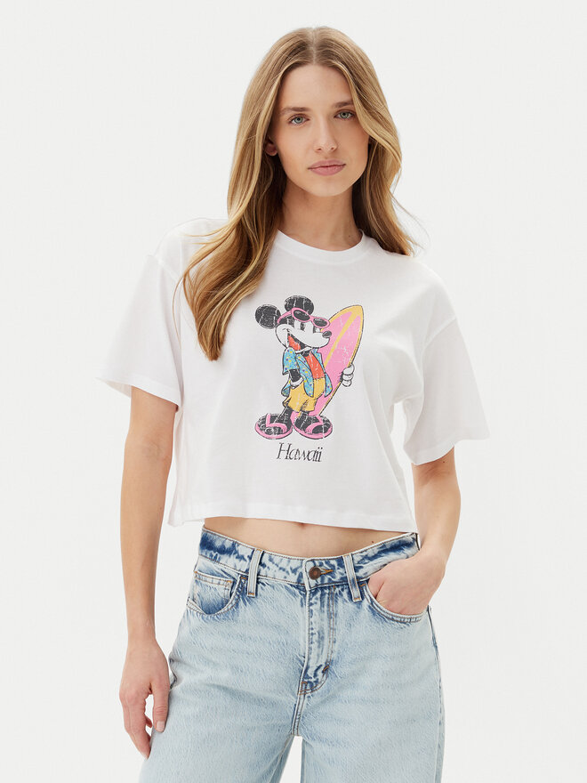 ONLY ONLY T-Shirt Mickey Minnie 15348126 Λευκό Regular Fit