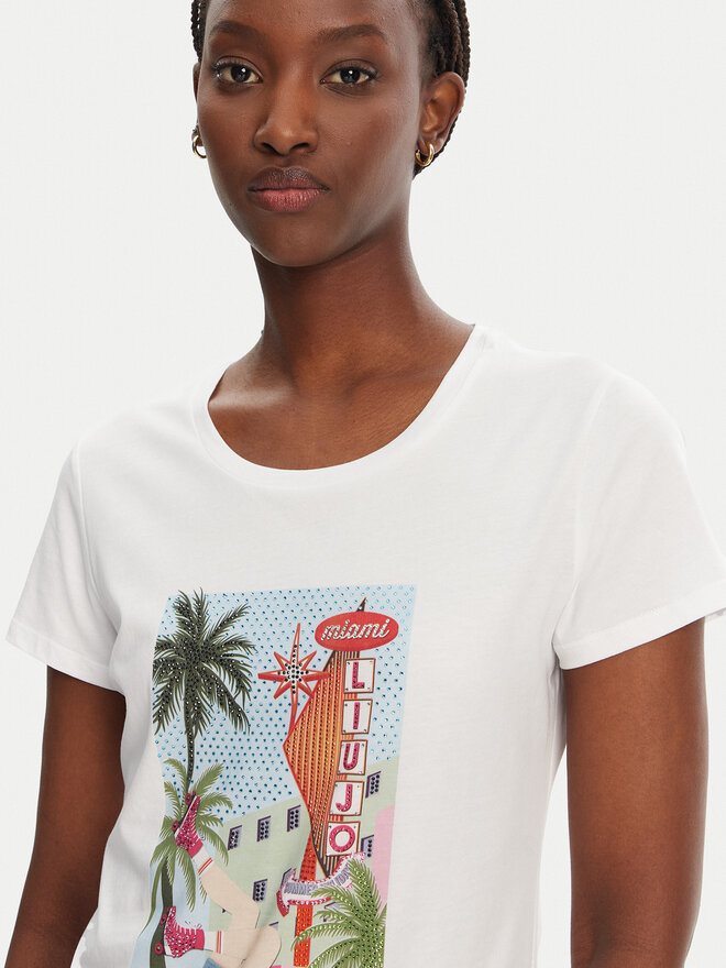 Liu Jo Liu Jo Camiseta WA5239 JS923 M9565 Blanco Regular Fit
