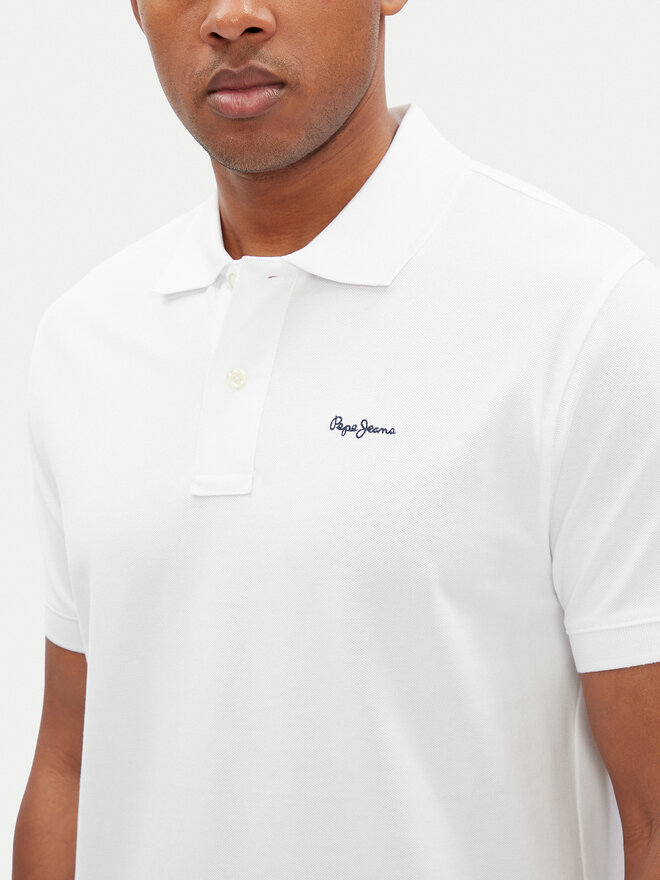 Pepe Jeans Pepe Jeans Polo marškinėliai Essential PM542298 Balta Regular Fit