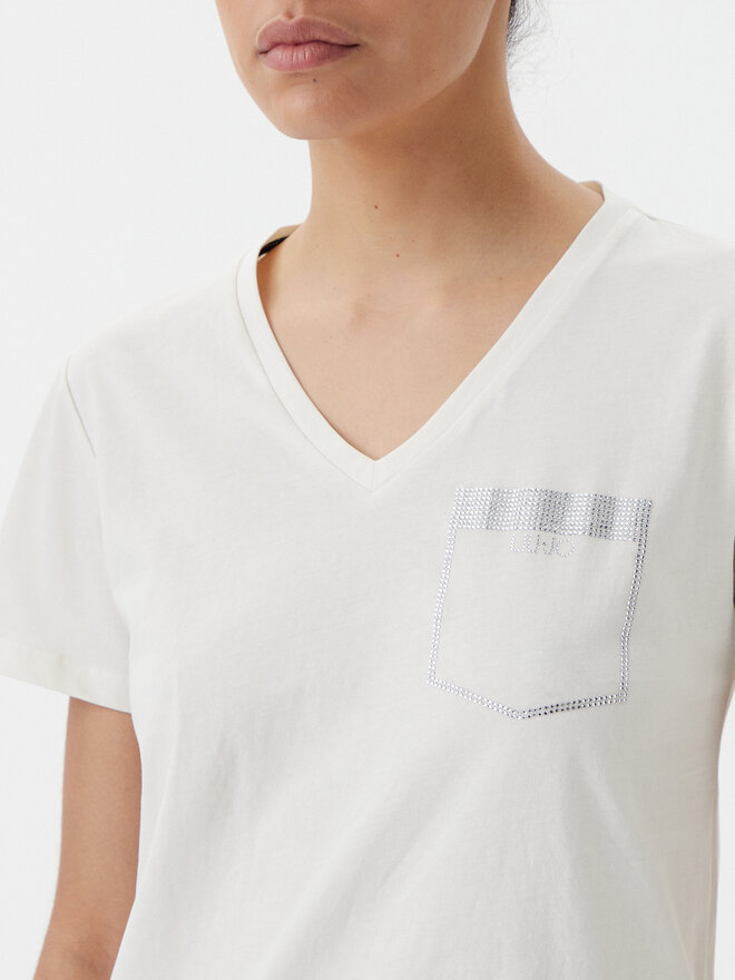 Liu Jo Sport Liu Jo Sport Camiseta TA5172 JS923 Écru Regular Fit