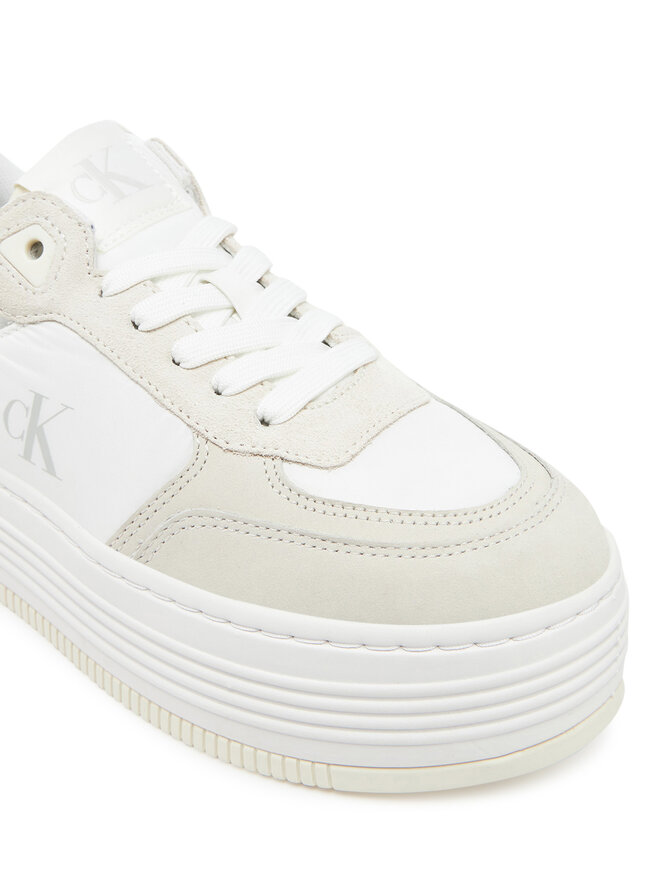 Calvin Klein Jeans Sneakersy Calvin Klein Jeans Bold Flatf Low Lace Mix YW0YW01742 Biały