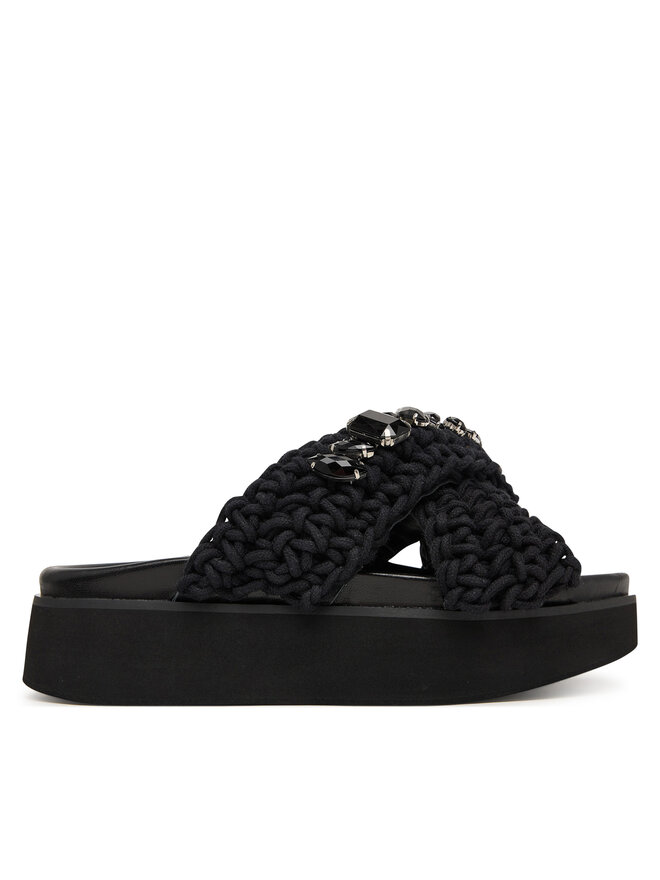 Inuikii Pantoletten Inuikii Woven Stones Platform 1004.005.0043 Schwarz