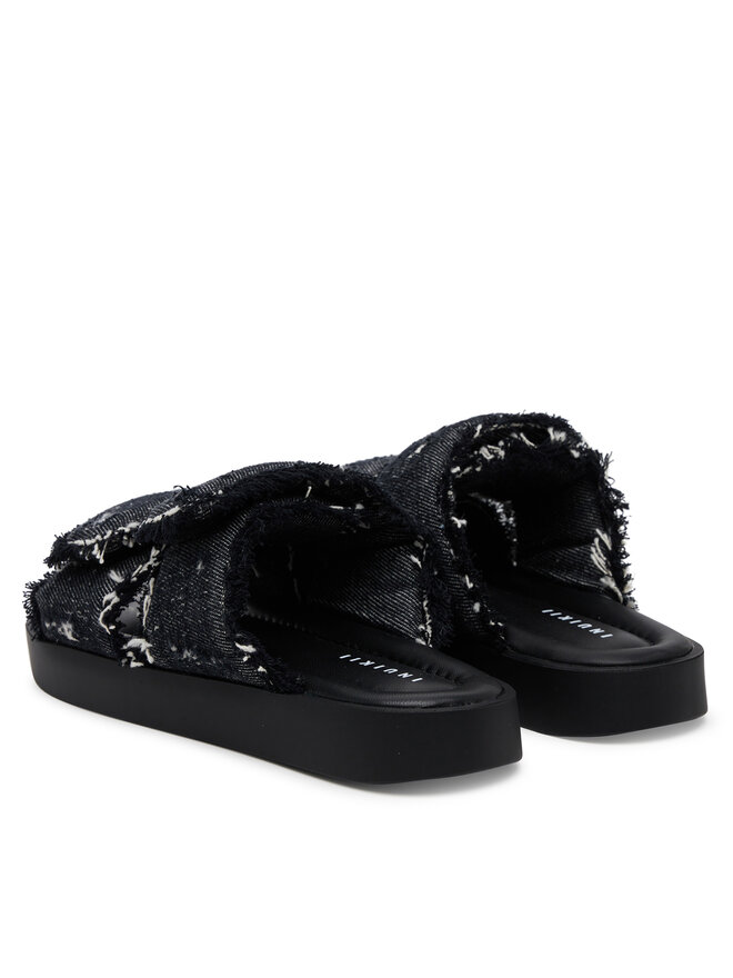 Inuikii Pantoletten Inuikii Classic Jeans Velcro 70104-143 Schwarz
