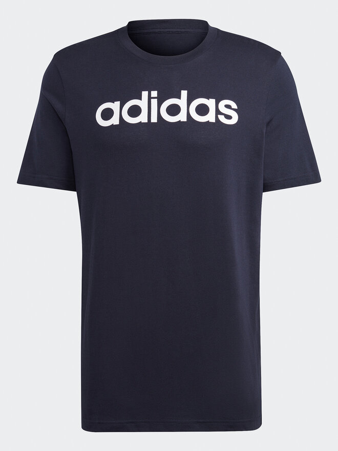 adidas adidas Marškinėliai Essentials Single Jersey Linear Embroidered Logo T-Shirt IC9275 Mėlyna Regular Fit