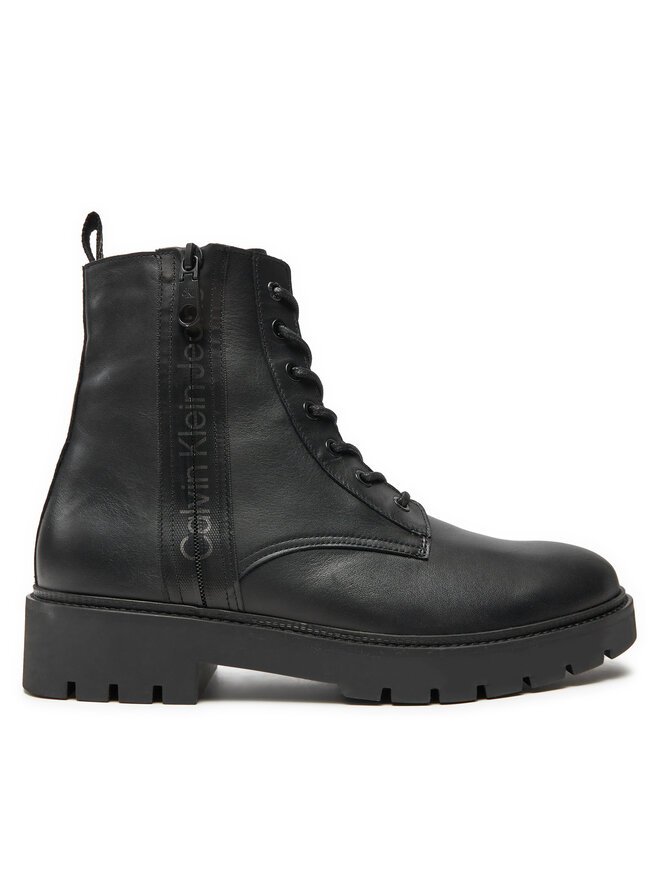 Calvin Klein Jeans Zimske čizme Calvin Klein Jeans Combat Mid Laceup Boot W Zip YM0YM00262 Crna