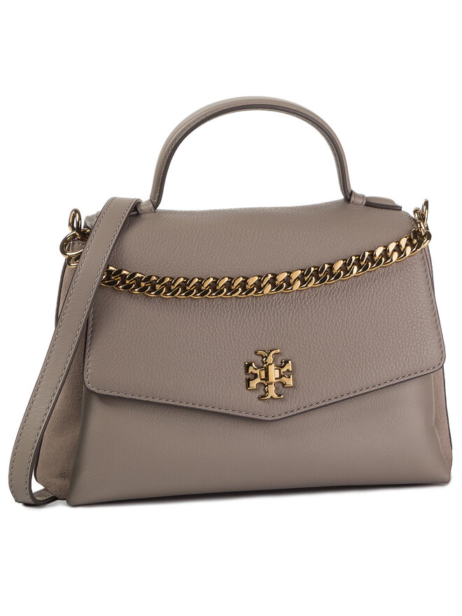 Handtasche Tory Burch Kira Mixed Materials Small Top Handle Satchel 59705 Braun eschuhe