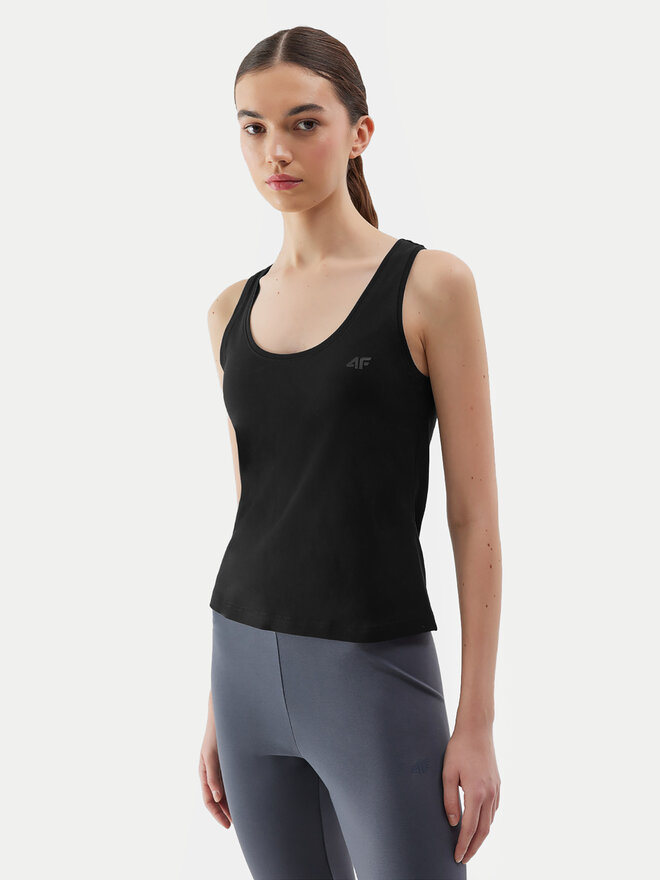 4F 4F Τοπ 4FWSS24TSLEF041 Μαύρο Slim Fit