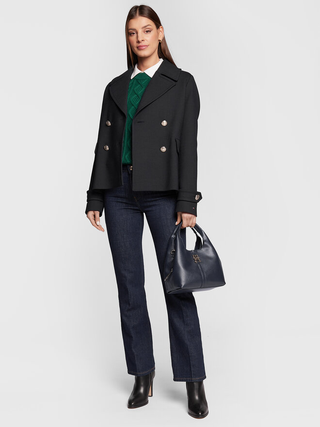 Tommy Hilfiger Handtasche Tommy Hilfiger Th Plush Small Satchel AW0AW14185 Dunkelblau