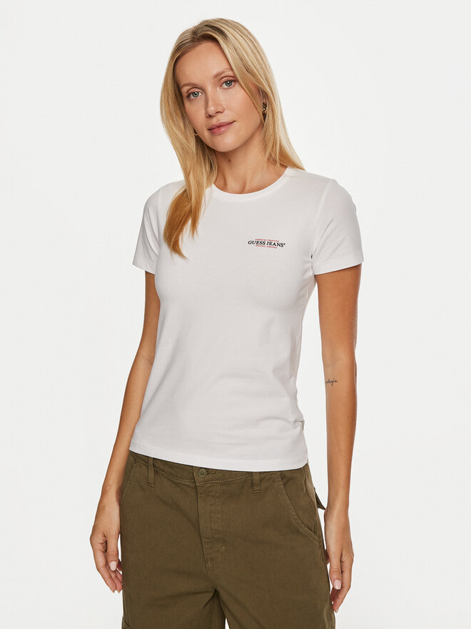 Guess Jeans Guess Jeans Camiseta W4YI02 J1314 Blanco Slim Fit