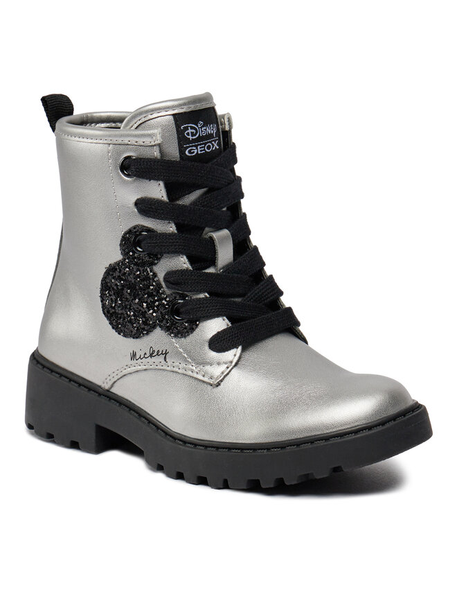Geox Schnürstiefeletten Geox Jr Casey J3620G 000NF C1009 M Silberfarben