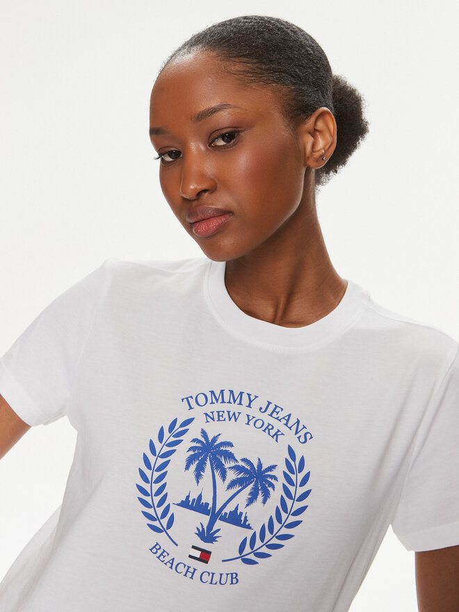 Tommy Jeans Tommy Jeans Marškinėliai Prep Luxe DW0DW17835 Balta Regular Fit