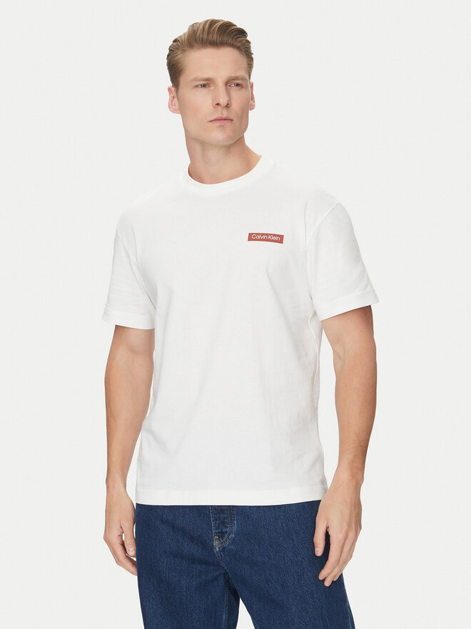 Calvin Klein Calvin Klein T-Shirt Overlay Print K10K114158 Weiß Regular Fit