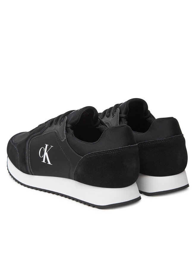 Calvin Klein Jeans Сникърси Calvin Klein Jeans Retro Runner Sock Lace Up Ny-Su YM0YM01326 Черен