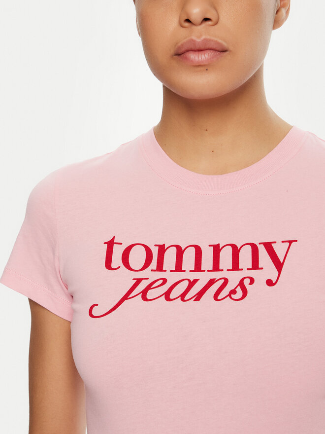 Tommy Jeans Tommy Jeans Camiseta Essential DW0DW19447 Rosa Slim Fit