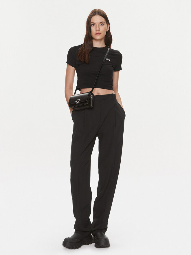Tommy Jeans Tommy Jeans Marškinėliai Script DW0DW17366 Juoda Slim Fit