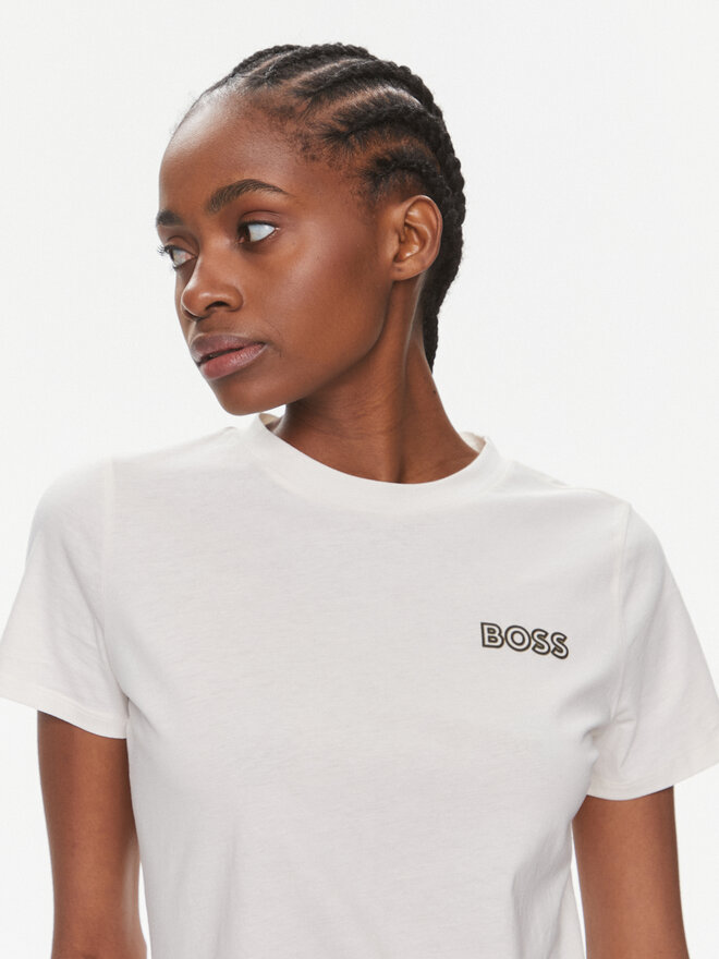 BOSS BOSS Camiseta Elogobadge 50517925 Écru Slim Fit