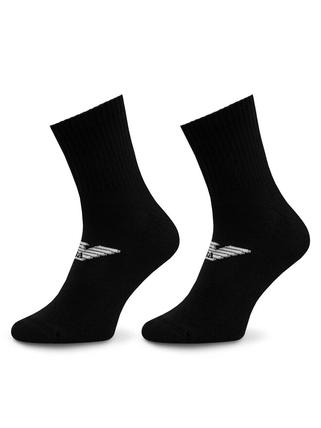 Emporio Armani Sada 2 párů pánských vysokých ponožek Emporio Armani 303222 4R300 00020 Černá