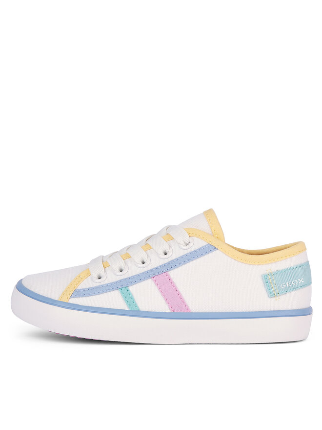 Geox Гуменки Geox J Gisli Girl J454NF 00010 C1372 D Бял