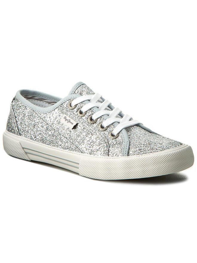 Pepe Jeans Sneakers aus Stoff Pepe Jeans Aberlady Flash PLS30498 Silberfarben