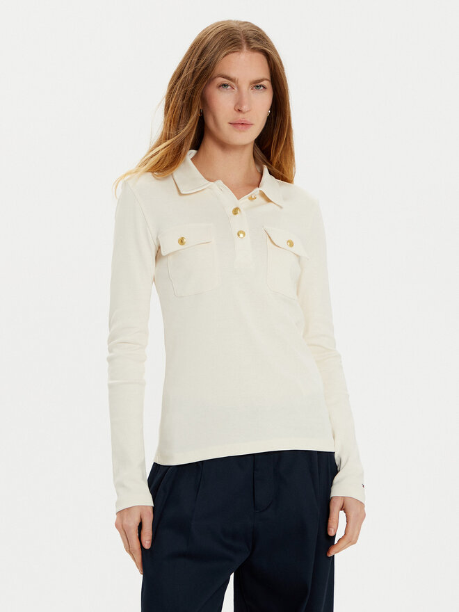 Tommy Hilfiger Tommy Hilfiger Pólóing WW0WW45308 Ekru Slim Fit