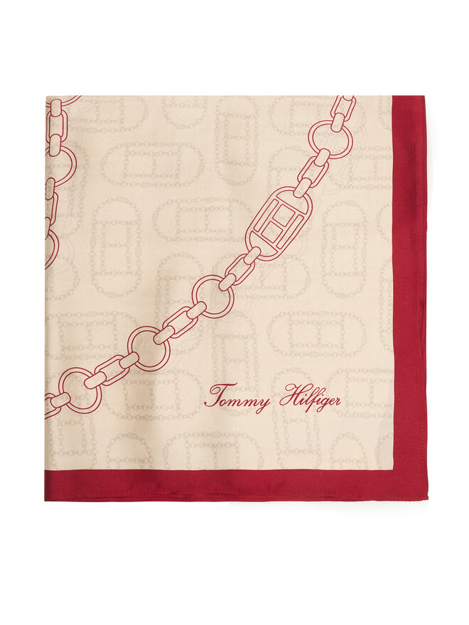 Tommy Hilfiger Schal Tommy Hilfiger Chain Silk Large Scarf AW0AW18277 Rot