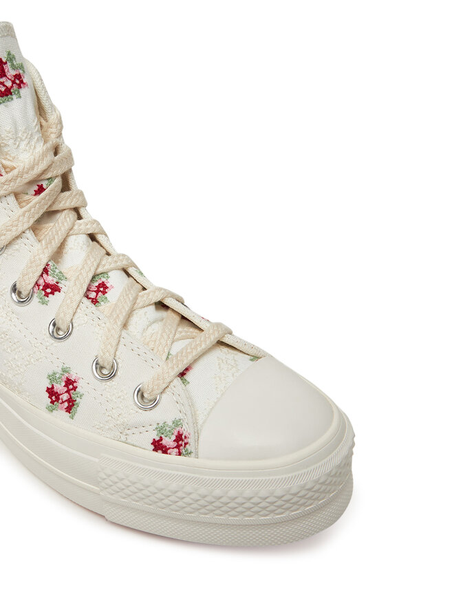 Converse Trampki Converse Chuck Taylor All Star Lift Platform Rose Cross Stitch A13659C Biały