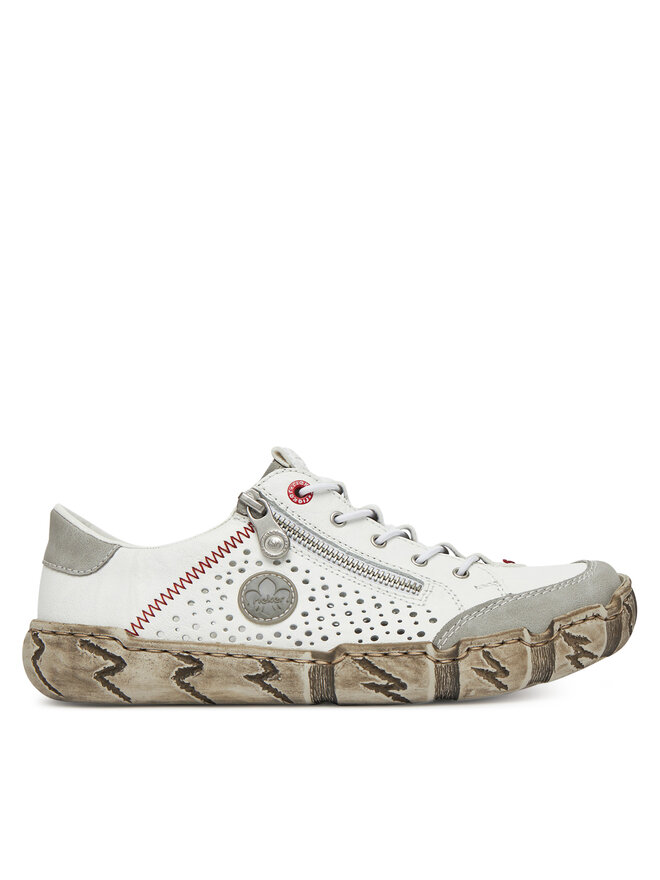 Rieker Sneakersy Rieker L0355-80 Biela