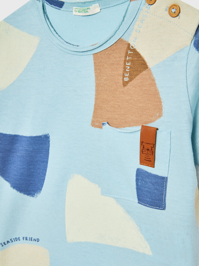 United Colors Of Benetton United Colors Of Benetton Póló 3HVDA102C Kék Regular Fit