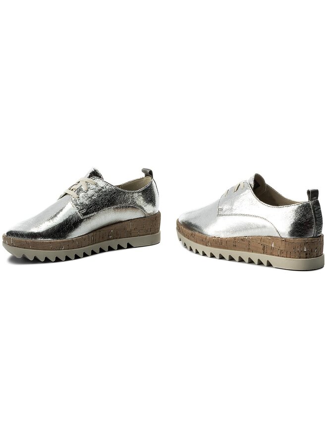Tommy Jeans Oxford Tommy Jeans Metallic Platform Lace Up Shoe EN0EN00207 Argintiu