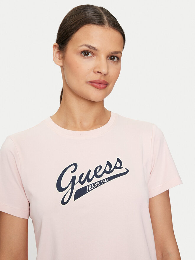 Guess Jeans Guess Jeans Camiseta W4YI13 J1314 Rosa Regular Fit
