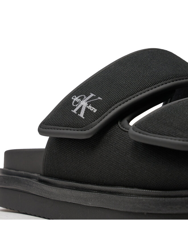 Calvin Klein Jeans Šľapky Calvin Klein Jeans Double Bar Sandal Mtl YM0YM01020 Čierna