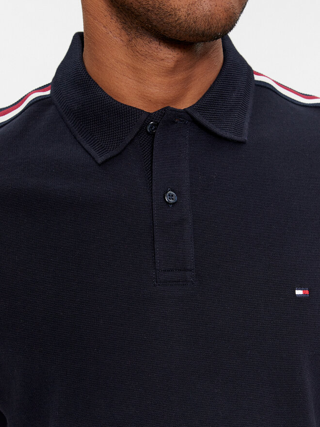 Tommy Hilfiger Tommy Hilfiger Pólóing Global Stripe Monotype Reg Polo MW0MW33591 Sötétkék Regular Fit