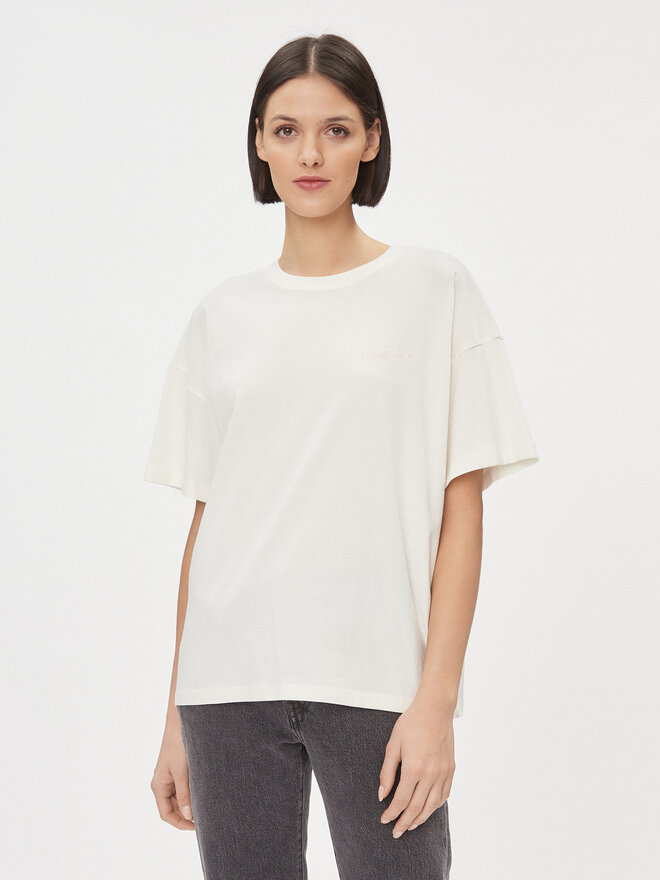 Wrangler Wrangler T-Shirt Girlfriend 112343069 Λευκό Loose Fit