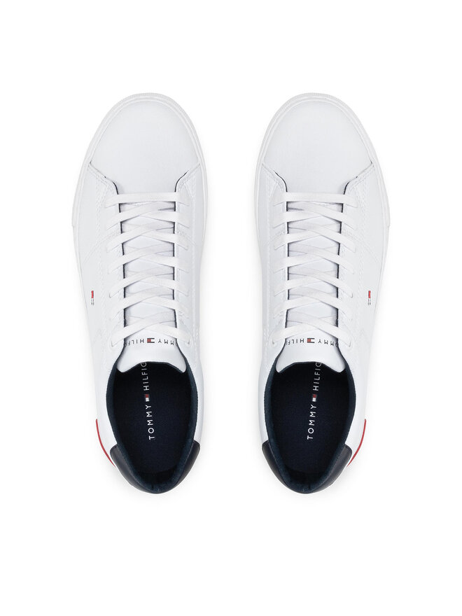 Tommy Hilfiger Sneakersy Tommy Hilfiger Essential Leather Detail Vulc FM0FM04047 Biały