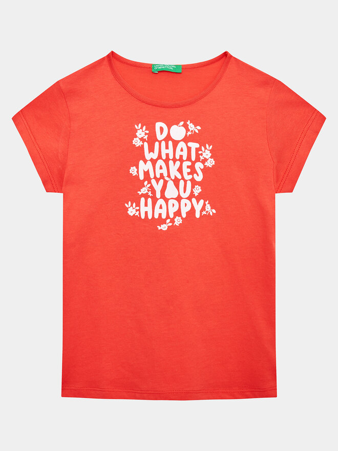 United Colors Of Benetton United Colors Of Benetton Marškinėliai 3096G1095 Raudona Regular Fit