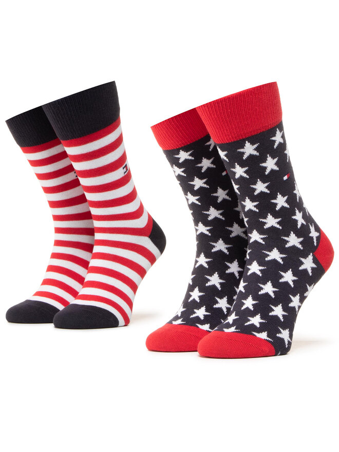 Tommy Hilfiger Sada 2 párů vysokých ponožek unisex Tommy Hilfiger 100000816 Barevná